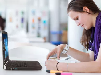 woman at computer